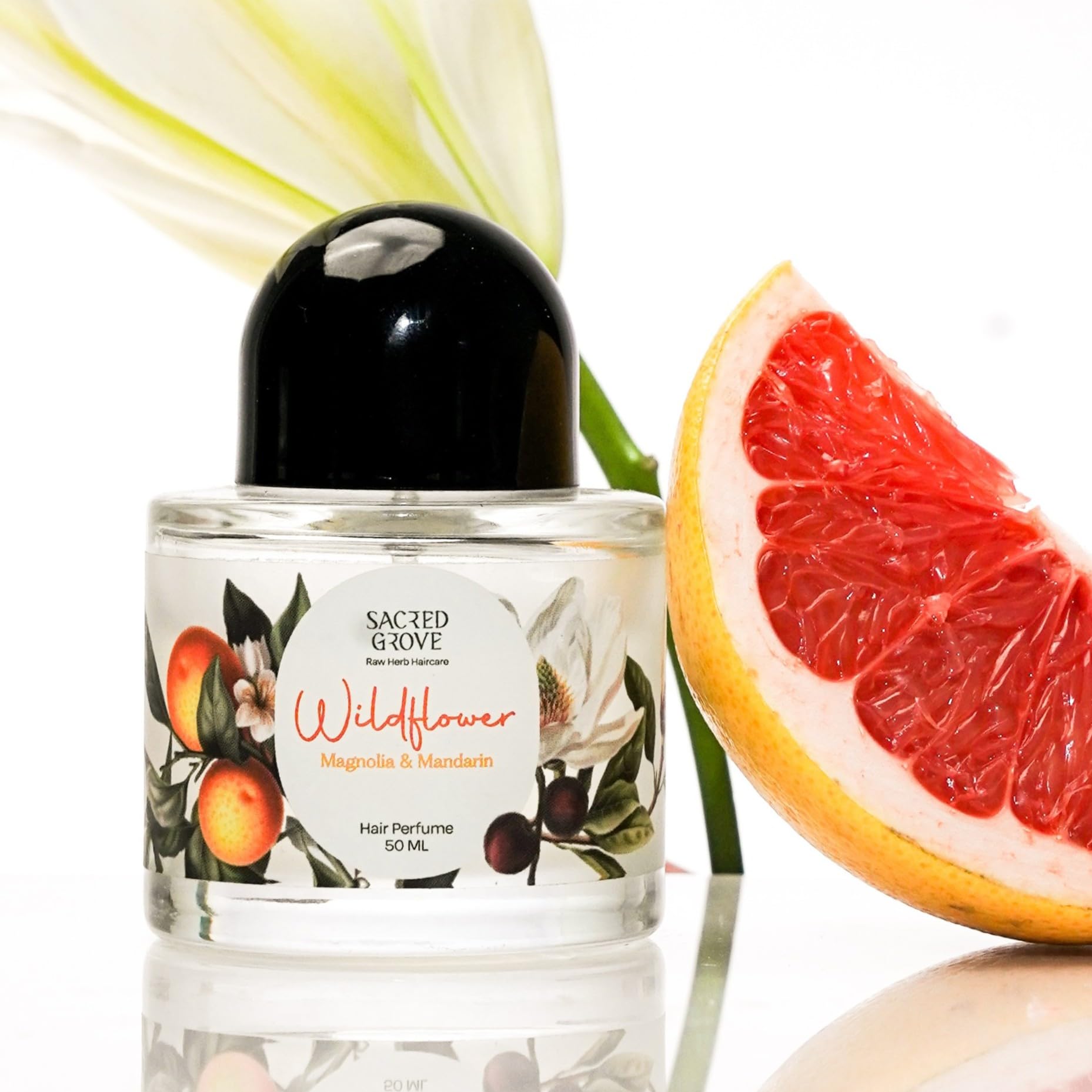 Sacred Grove Wild Flower Hair Perfume Magnolia And Mandarin, An Idyllic Summer Afternoon in a a Scent | Summer Hair Essence | Alcohol Free | Luxurious Hair Fragrance | Unisex Hair Perfume, 50ml