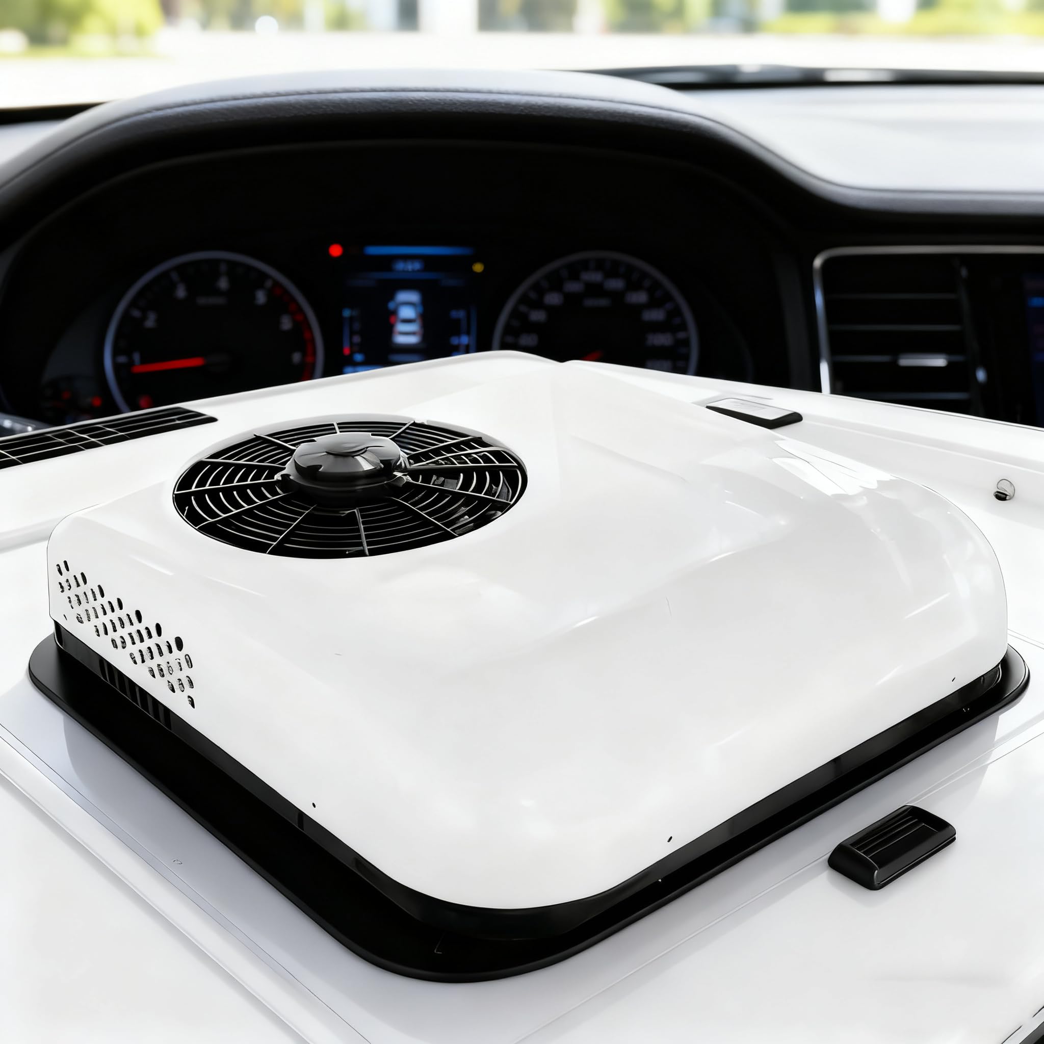 SXHEYUY Aire Acondicionado 12V 24V para Autocaravana, Refrigerante ya añadido DC RV CamióN Acondicionador Fit Remolque Autocaravana Tractor Rooftop A/C,Blanca,24v