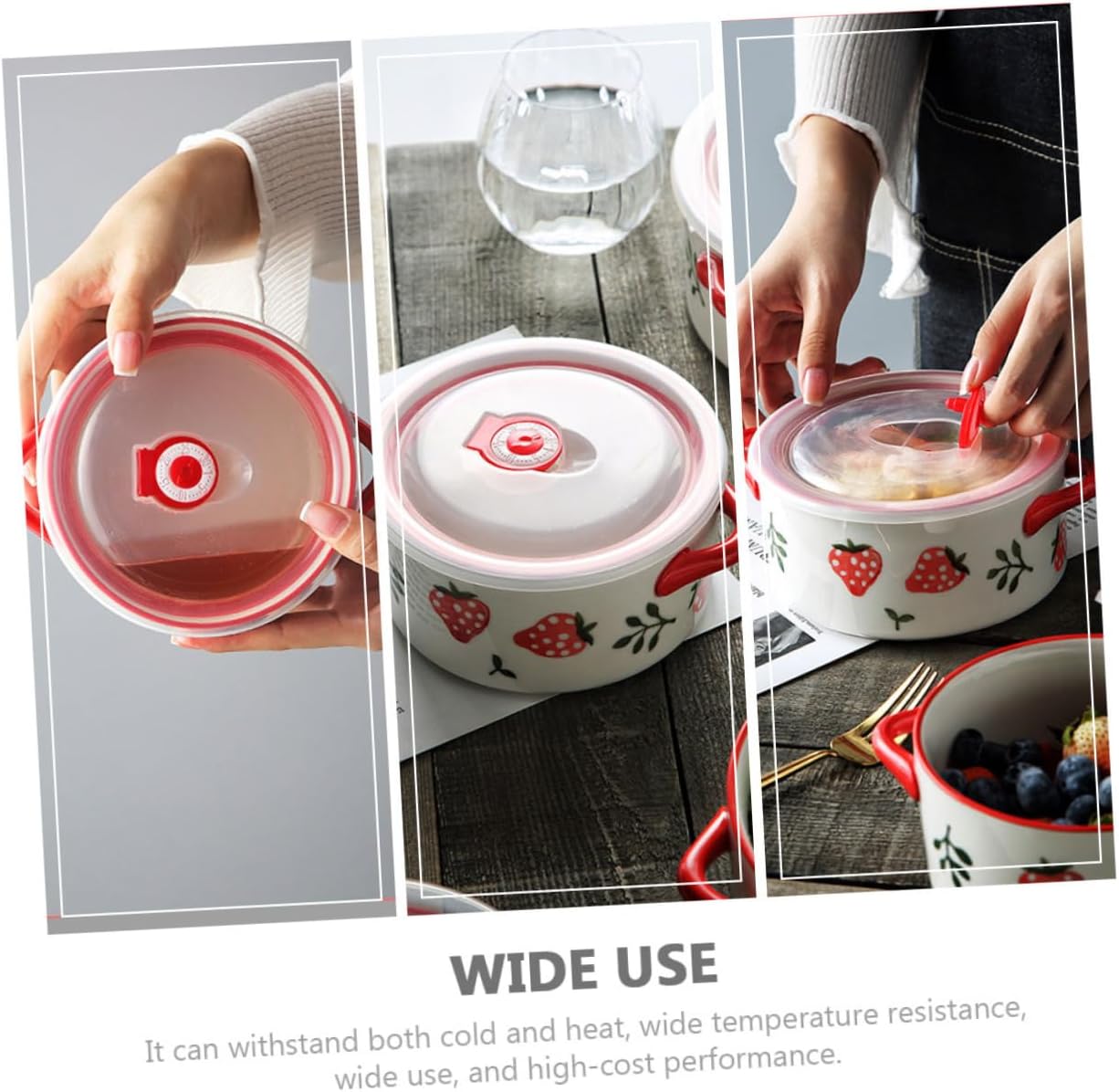 6.88 Inch Leak-Proof Bowl Lid Set of 6 Microwave Oven Heating Cover Sealing Fresh Food Storage Bowl Covers for Kitchen and Home