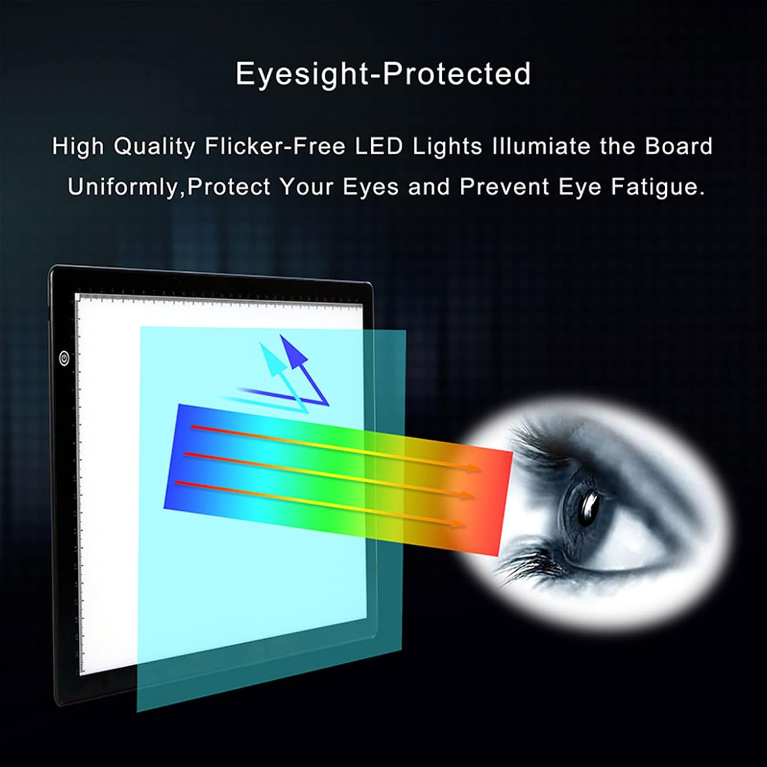 XRRX Portable A3/A4 Lighting Drawing Board - LED Dimmable Slim Light Pad Acrylic Panel Ultra-Thin Copy Board Light Box with Luminous Scale for Artists Facsimile Drawing Sketching Graffiti / A3