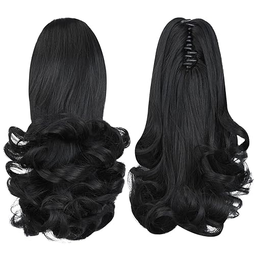 Miniatura 9 de Extensión de cola de caballo, extensiones de cabello con clip de garra de 12 pulgadas, extensiones de cabello corto y rizado, extensión de cabello