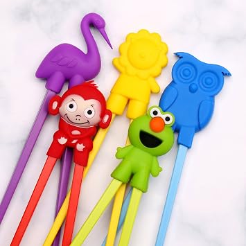 Training chopsticks for kids adults and beginners - 5 Pairs chopstick set with attachable learning chopstick helper - right or left handed