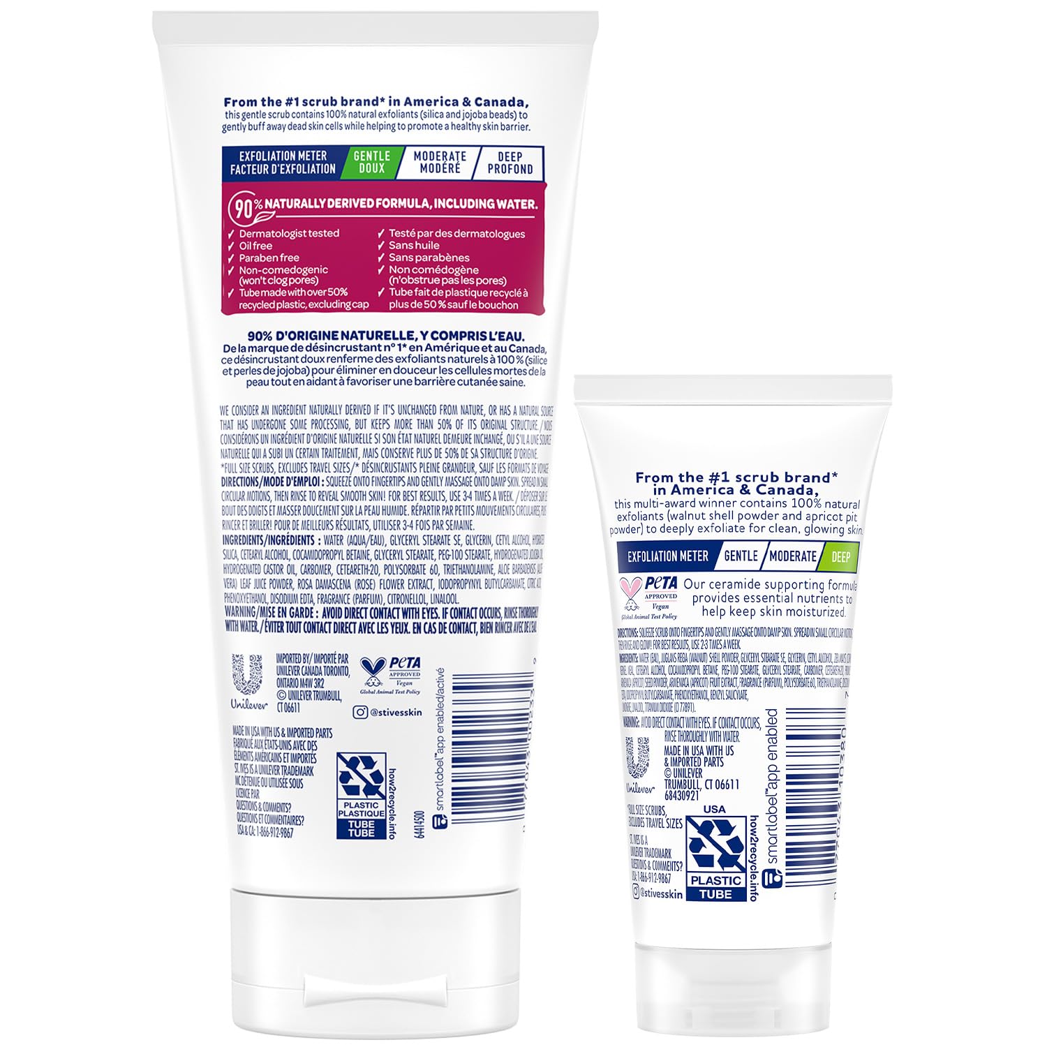 St. Ives Facial Scrub, Rose Water & Aloe for Sensitive Skin + Travel-Size Fresh Skin Apricot Face Scrub for Balanced to Oily Skin