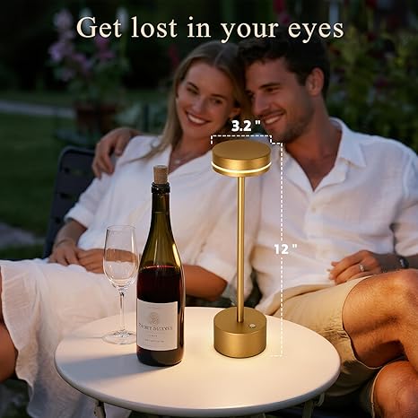 Gkeiten 2 Pack Cordless Table Lamp Rechargeable, 3 Way Dimmable Touch Lamp & 5000mAh Battery Operated, Portable Small Metal Light for Patio/Tabletop/Outdoor/Dining/Desk/Gift for Home Décor – Rose Gold photo 5