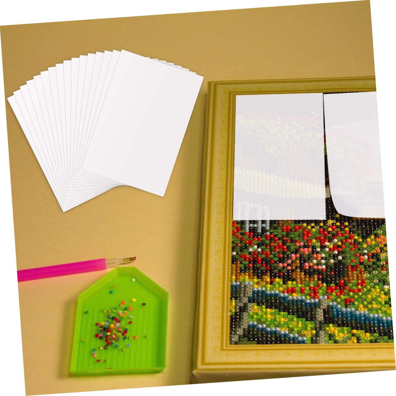 NOLITOY 100 Blatt Weißes A4-Trennpapier Doppelseitig Antihaftbeschichtet für Home Office und Handkonto Ersatzpapier für Diamant Malerei (Weiß)