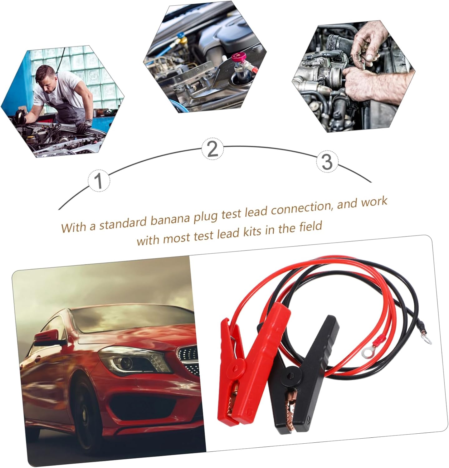 Gatuida 8pcs Jumper Cable Battery Clamps High-performance Alligator Clips for Car Jump Starters Versatile and Cables for Automotive and Industrial Use