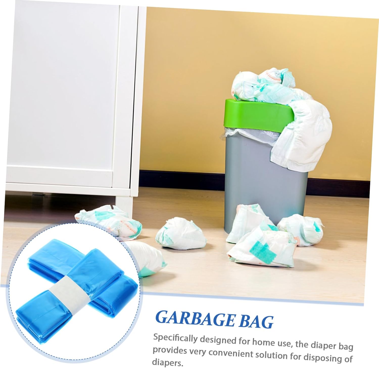 Toddmomy 2rolls Diaper Trash Bags Durable Pe Waste Bags for Diaper Pails Transparent Design for Easy Viewing Convenient Storage for Parents