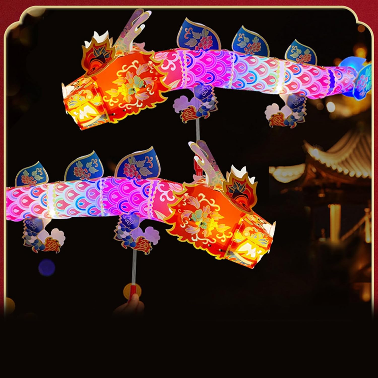 Rulbelok Paper Craft Dragon Light Toy DIY Material Bag for Chinese New Year Festive Paper Craft Dragon Home Decor Party Supply Personalized Festival Accessory