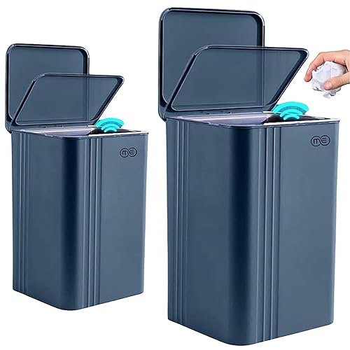 OMEO 2 basureros inteligentes, basurero automático, sin contacto, con sensor de movimiento, resistentes al agua, para el hogar, dormitorio, oficina,