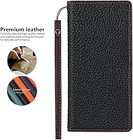 Vista 27 de iCoverCase Funda tipo cartera compatible con iPhone 13 Pro Max con ranuras para tarjetas, funda magnética de piel auténtica con bloqueo RFID, Naranja