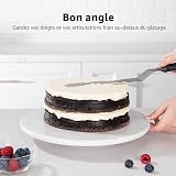 U-Taste Icing Spatula Set of 3: 18/0 Stainless Steel Cake Palette Knife, Angled Offset Spatula for Baking Cake Decorating Frosting, 15/20/25cm Metal Blade with 12cm PP Plastic Handle (Black) - 2