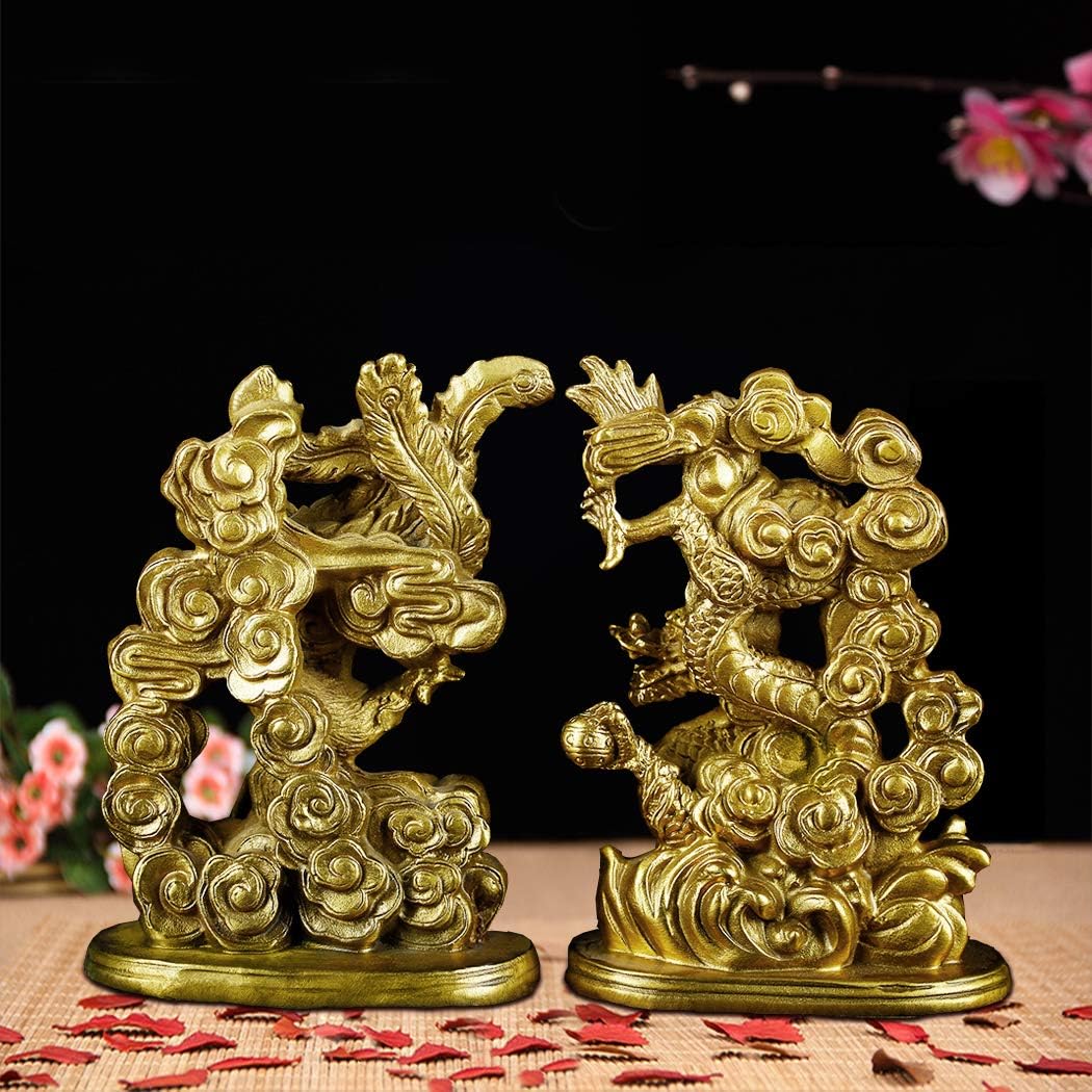 60% оƒƒ Dіѕсоunt BRASSTAR 5.7” (H) Chinese Brass Dragon Phoenix Statue Yin Yang Harmony Feng Shui Sculpture Marriage Luck Talisman Wedding Gift Home Decor A Pair PTZY029
