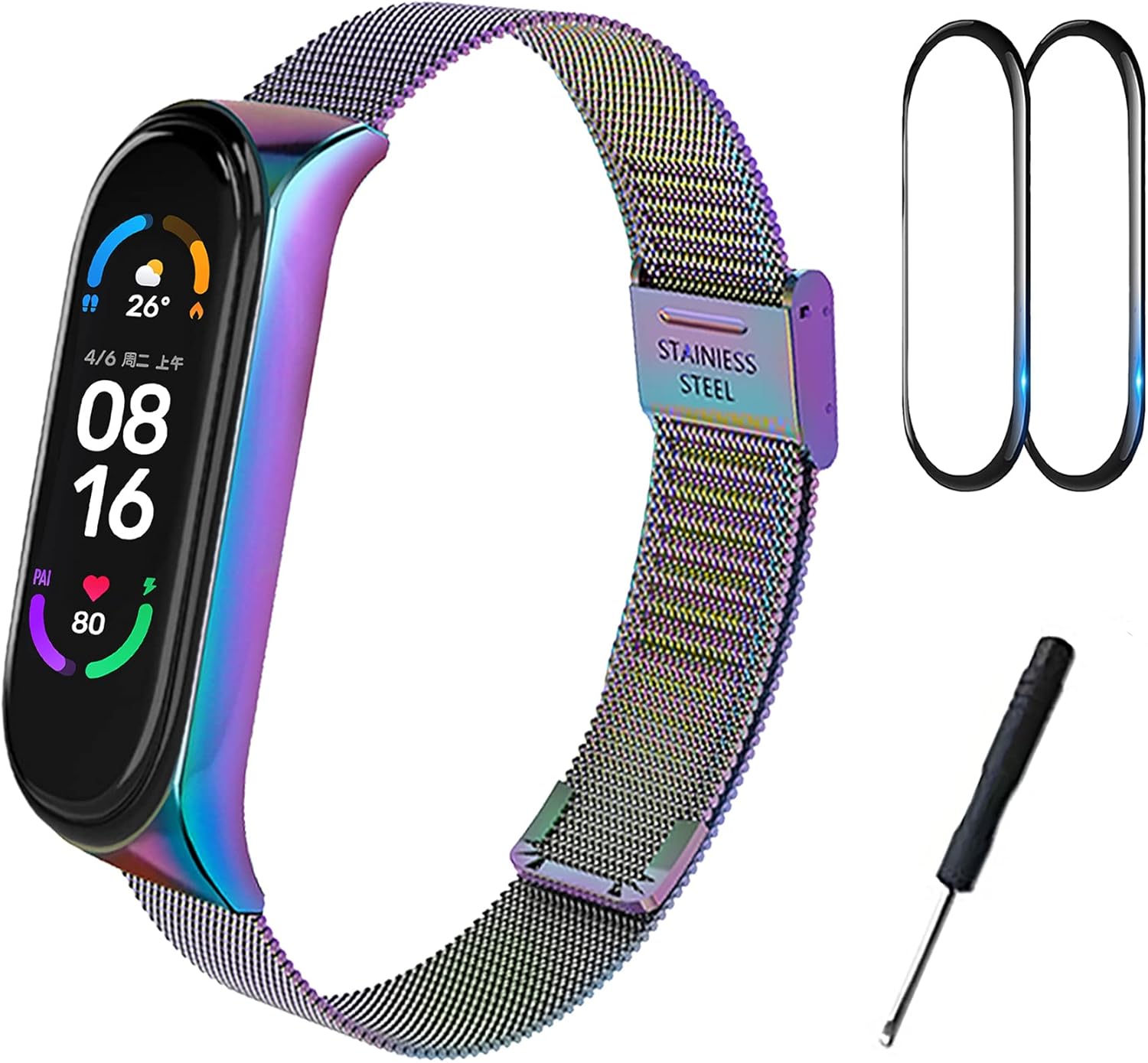 BDIG Compatible with Xiaomi Mi Band 6 Bracelet, 3 Pack TPU Screen