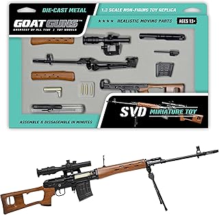 GoatGuns Miniature SVD Dragunov Model | 1:3 Scale Die Cast Metal Build Kit