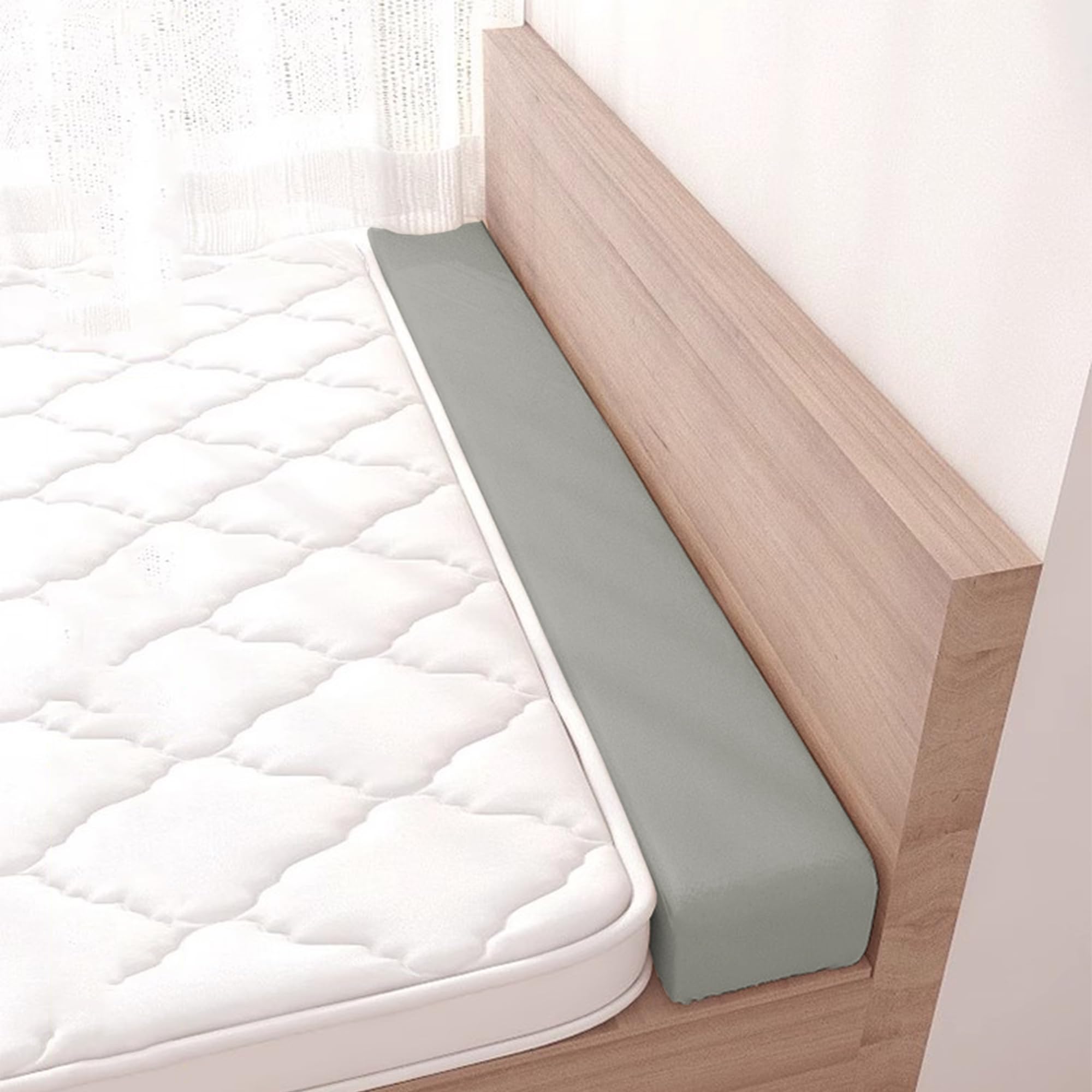 Customized Size Gap Fillers Mattress Extender with Removable Washable Cover, Bed Extender Headboard Cushions Bed Bridge Support Cushion Sponge Bolster Pillow (220 * 12 * 15cm,Grey)