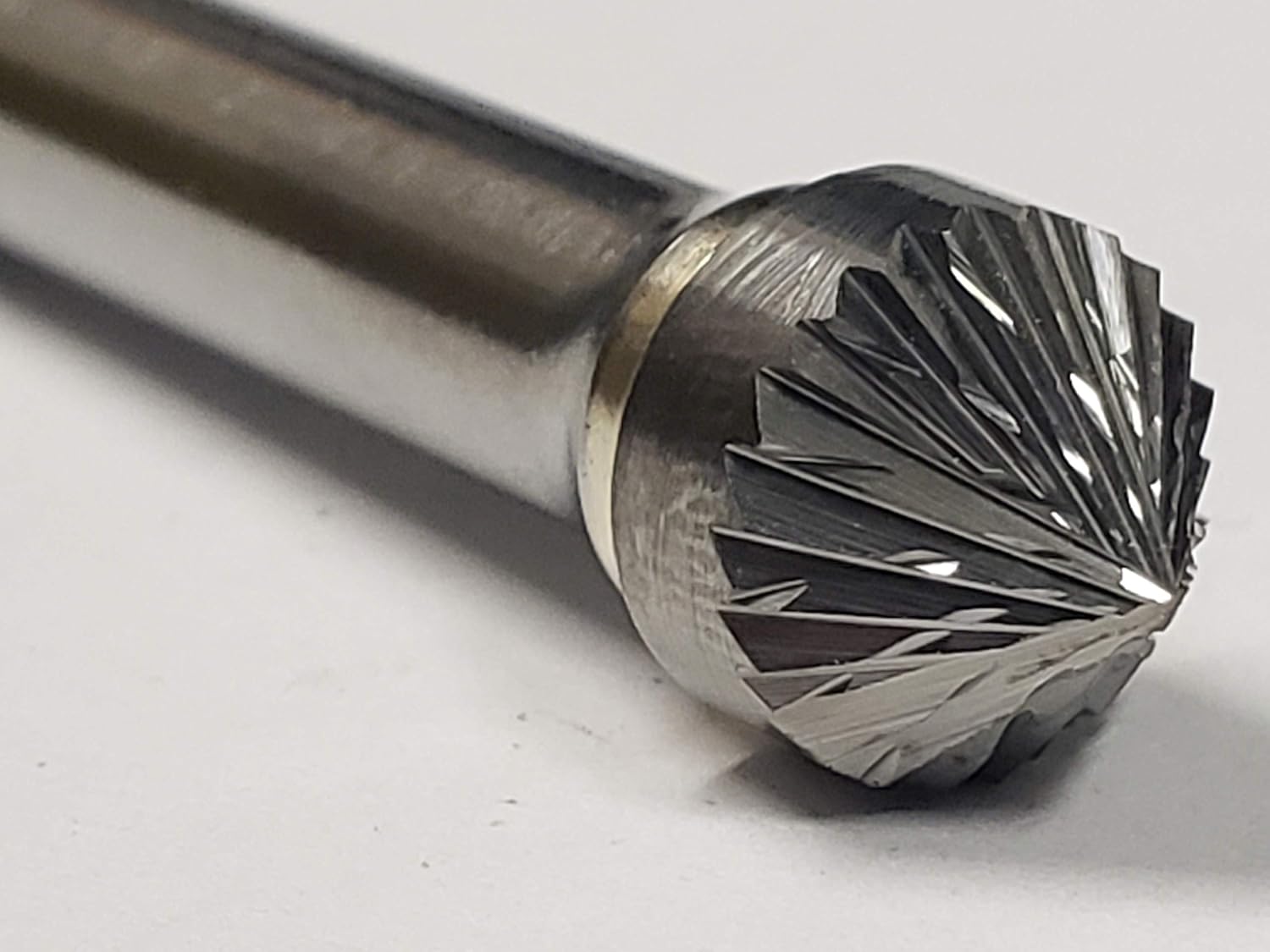 Kodiak Cutting Tools KCT127565 USA Made SK-5 Carbide Bur, 90 Degree Angle, Double Cut, 1/2" Diameter, 1/4" Shank