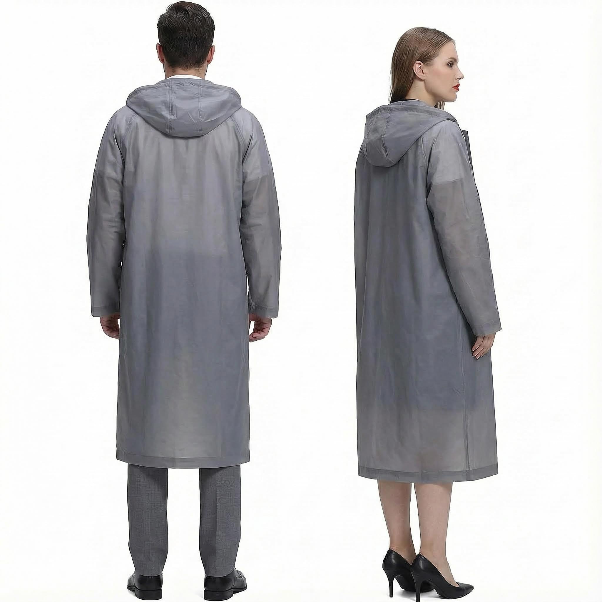 2 Piezas Poncho de Lluvia Impermeable con Capucha y Mangas, Reutilizable, Chubasqueros Impermeable para Hombre y Mujer, Ropa de Agua para Viajes y Exteriores, Talla Única