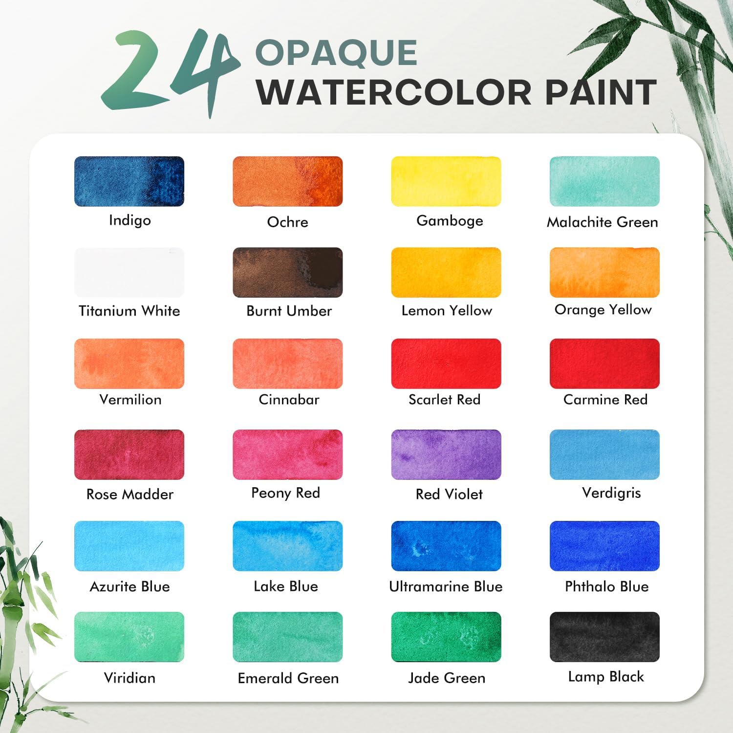 Fuumuui CREAMORA Watercolor Paint Set 24 Color Opaque Semi-Solid Vivid Bright Paint | Professional Art Supplies with Strong Pigment & Coverage for Artists Beginner Painters Amateur Hobbyists Painting image 4