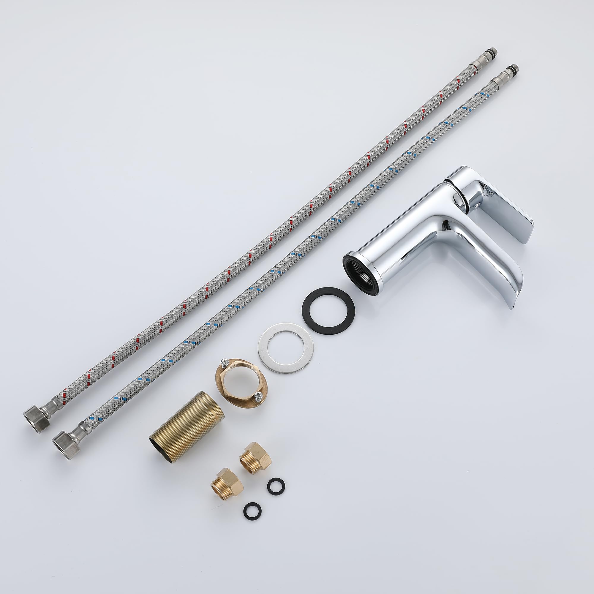 Rubinetto per lavabo a cascata cromato, rubinetto bagno cascata,Rubinetto lavandino per bagno, miscelatore monocomando lavandino,Miscelatore bagno in ottone