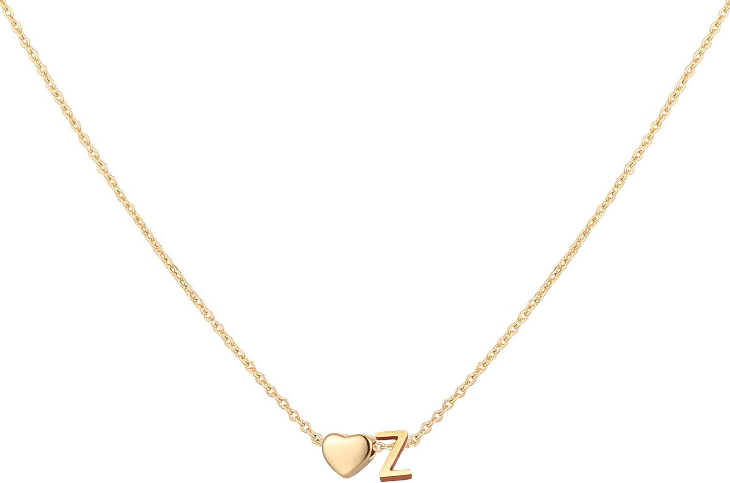 Initial Heart Necklace 18K Gold Plated Stainless Steel Tiny Heart Letter Necklace Personalized Monogram Name Necklace for Women