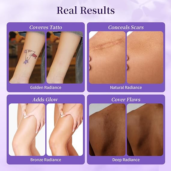 Tattoo Cover Up Makeup Waterproof, Body Coverage Perfector Leg Body No Transfer, Bruise Scar Cover up Long Lasting, Tattoo Concealer Skin Full Coverage, Wedding, Party, Swimming 3.5oz, Warm Radiance
