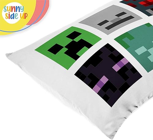 Miniatura 6 de Sunny Side Up Minecraft Mobs & Animals - Juego de 2 fundas de almohada reversibles, fundas de almohada de doble cara, ropa de cama súper suave para