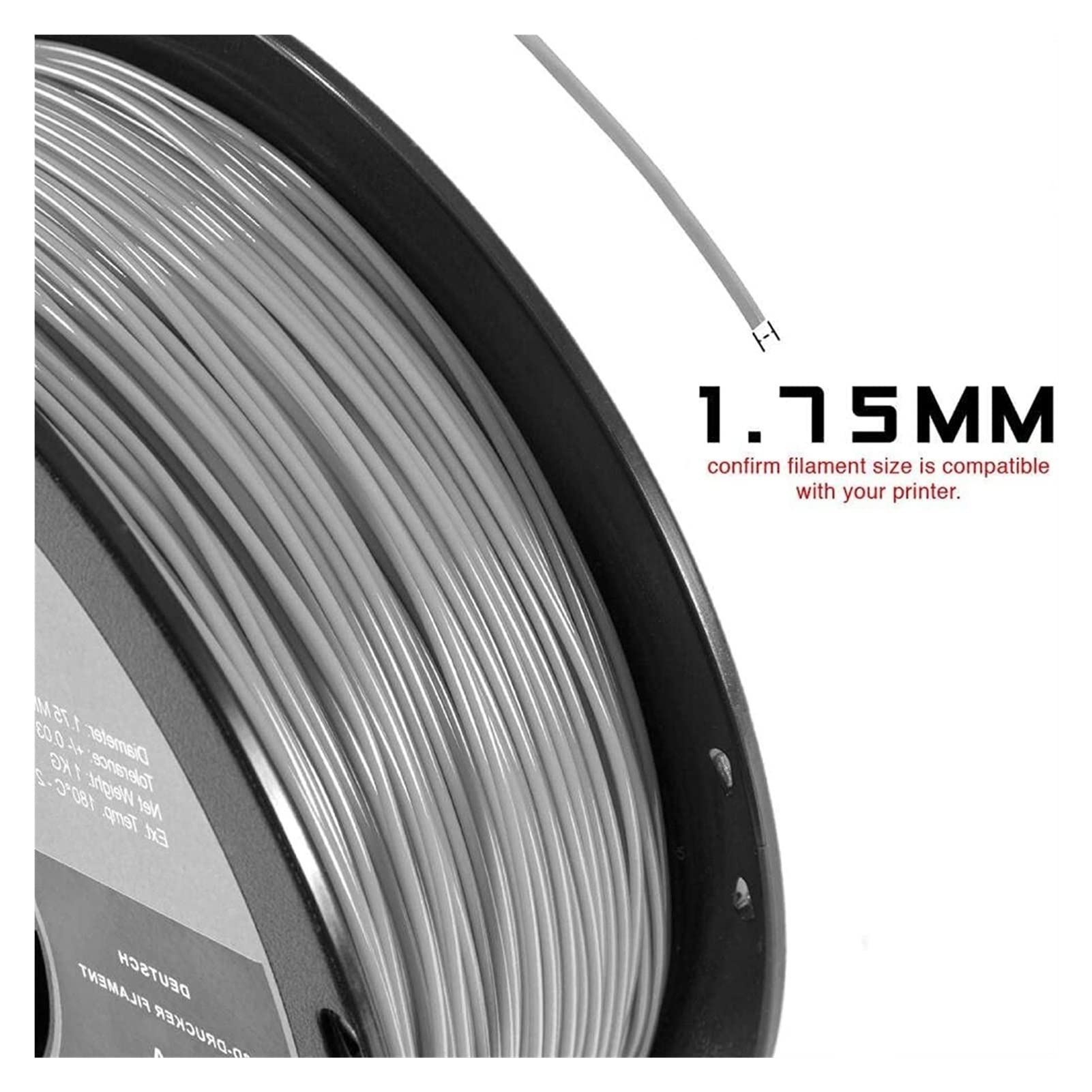 ZHANGWENENTE 3D Printing Filament,Printer Consumables ABS 3D Printer Filament, 1.75mm Filament, 1kg Spool (2.2lbs), Guaranteed Fresh, Dimensional Accuracy +/- 0.05mm Fit Most FDM Printer