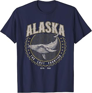 Alaska Last Frontier Whale USA Vintage T-Shirt