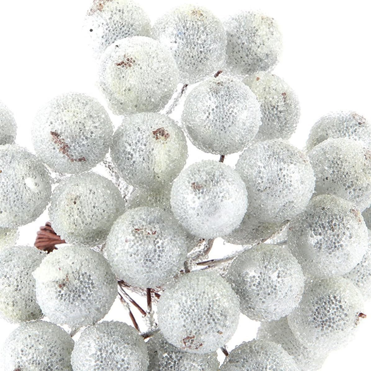 OUNONA Mini Christmas Frosted Berry Holly Artificial Fruit Decor 200pcs