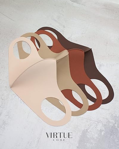 Miniatura 14 de Virtue Code Second Skin - Paquete de cubrebocas de tela 4 cubrebocas suaves de tela lavable. Negro