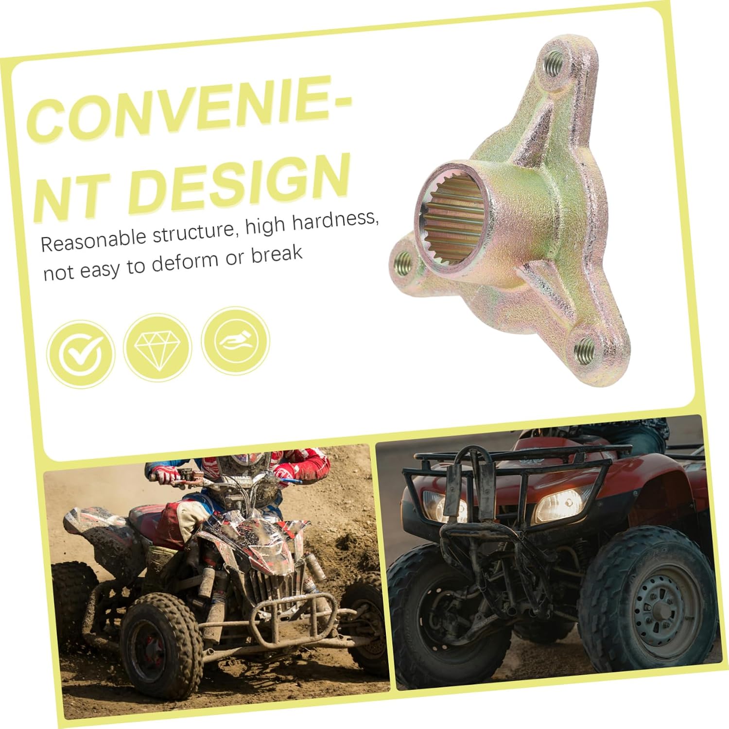 Front Wheel Hub Assembly for Atv Accessory for Optimal Stability Safety Rough Terrains Replacement for