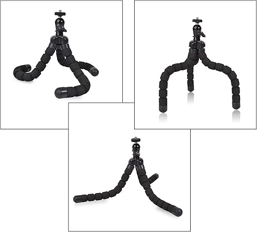 Miniatura 6 de Mini trípode para teléfono, flexible, de alta calidad, compatible con iPhone Samsung Go Pro, cámara digital pequeña, color negro
