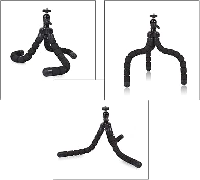 Phone Mini Tripod, Ruittos Premium Flexible Mobile Phone Tripod Stand Compatible with iPhone Samsung Go Pro, Small Digital Camera, Black