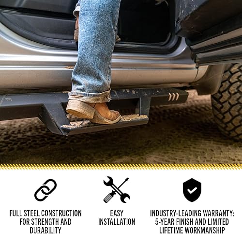 Miniatura 3 de RealTruck EpYx - Escalones para Jeep Gladiator JT  Longitud de la cabina, acero, negro texturizado  EXJ194T-TX  Compatible con Jeep Gladiator JT