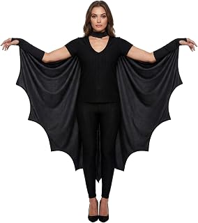 HENBRANDT Mantello Ali di Pipistrello Per Adulti Halloween Costume Elegante Accessorio | Taglia Unica Per Adulti, Forma Ali di Pipistrello, Allacci Polsi, Fascia al Collo Inclusa