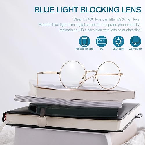 Miniatura 3 de Pro Acme Lentes transparentes con marco de metal redondo retro sin receta