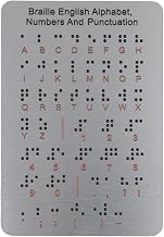 Braille Alphabet Board, Learn Braille for Beginners, Braille Board with Raised Dots Letters & Numbers, Educational Tool 7.25 x 4.7 Inch