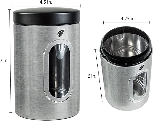 Miniatura 6 de Juego de recipientes de cocina de acero inoxidable para decoración moderna de cocina con múltiples fines de conservación por tapas herméticas