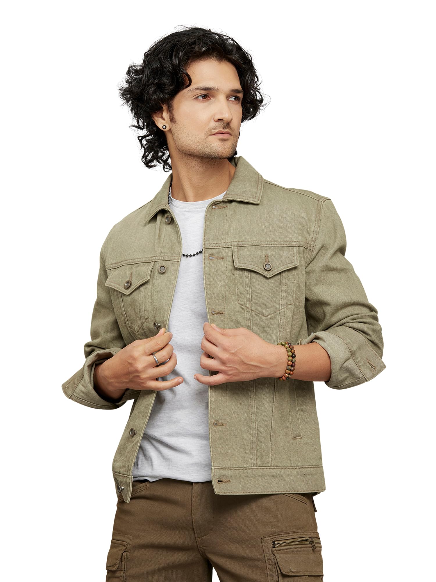 rookies Arny Art Button Front Closure Classic Flap Pocket Denim Jacket-picture-11