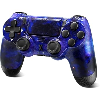glitfix wireless controller for ps-4 controller wireless for ps-4/pro/slim/pc bluetooth gamepad joystick with dual vibration touch panel 3.5mm audio jack six-axis starsky blue