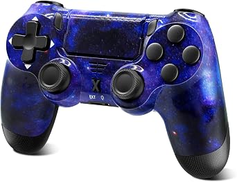 Glitfix Wireless Controller for PS-4, Controller Wireless for PS-4/Pro/Slim/PC, Bluetooth Gamepad Joystick with Dual Vibration Touch Panel 3.5mm Audio Jack Six-Axis(starsky blue)