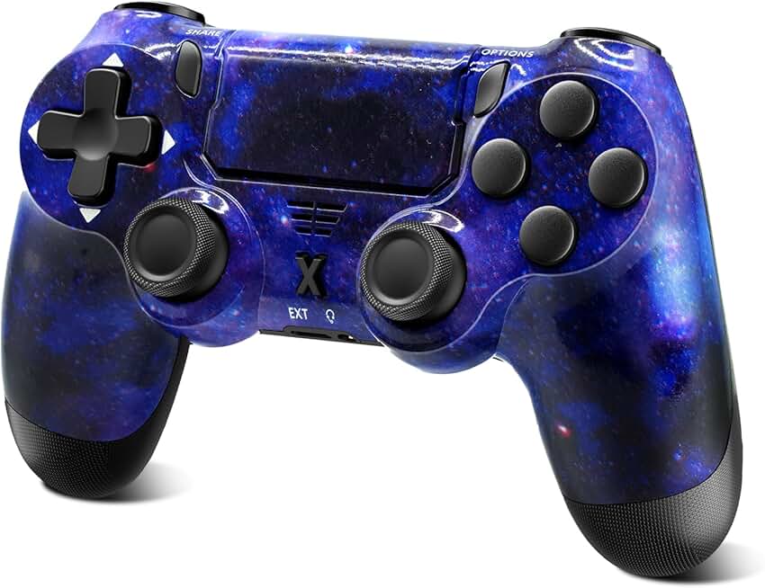 Puiseno Wireless Controller for PS-4, Dual Vibration Game Joystick/Motion Sensing/Touchpad/Speaker/3.5mm Audio Jack Headphone, Upgraded Six-Axis Sensor, Compatible with PS4/Slim/Pro Console/PC,STRAR