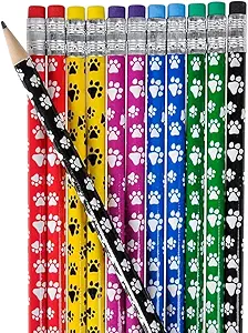Lápices Paw Print, Mina de Grafito con Borrador, 7.5 Pulgadas, 24 Unidades