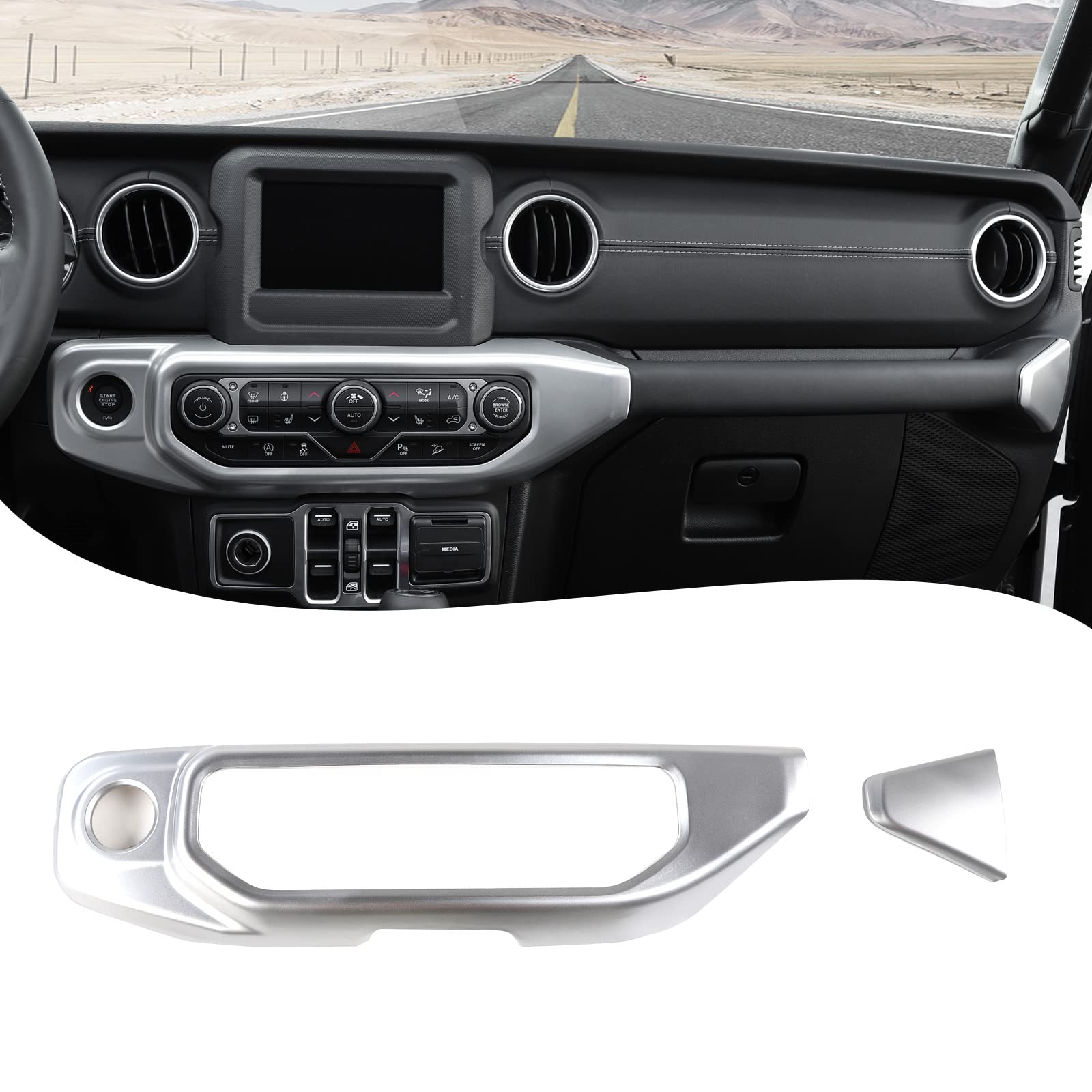 Photo 1 of RT-TCZ Center Console Air Conditioner Control Panel Trim Cover: for Jeep Wrangler JL JLU & Gladiator JT 2018-2022