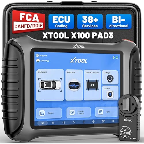 XTOOL X100 PAD3 Scan Tool & Pr0grammer Tool with [KC100+EEPROM Adapter $350 Value Kit], All System Bidirectional OBD2 Scanner with FCA AutoAuth, 38+ Resets, ECU C0ding, CAN FD & DOIP, 2 Years Update
