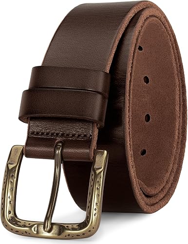 Tolongland Men's Everyday Casual Belt - 1.5 Inch Full Grain Genuine Leather with