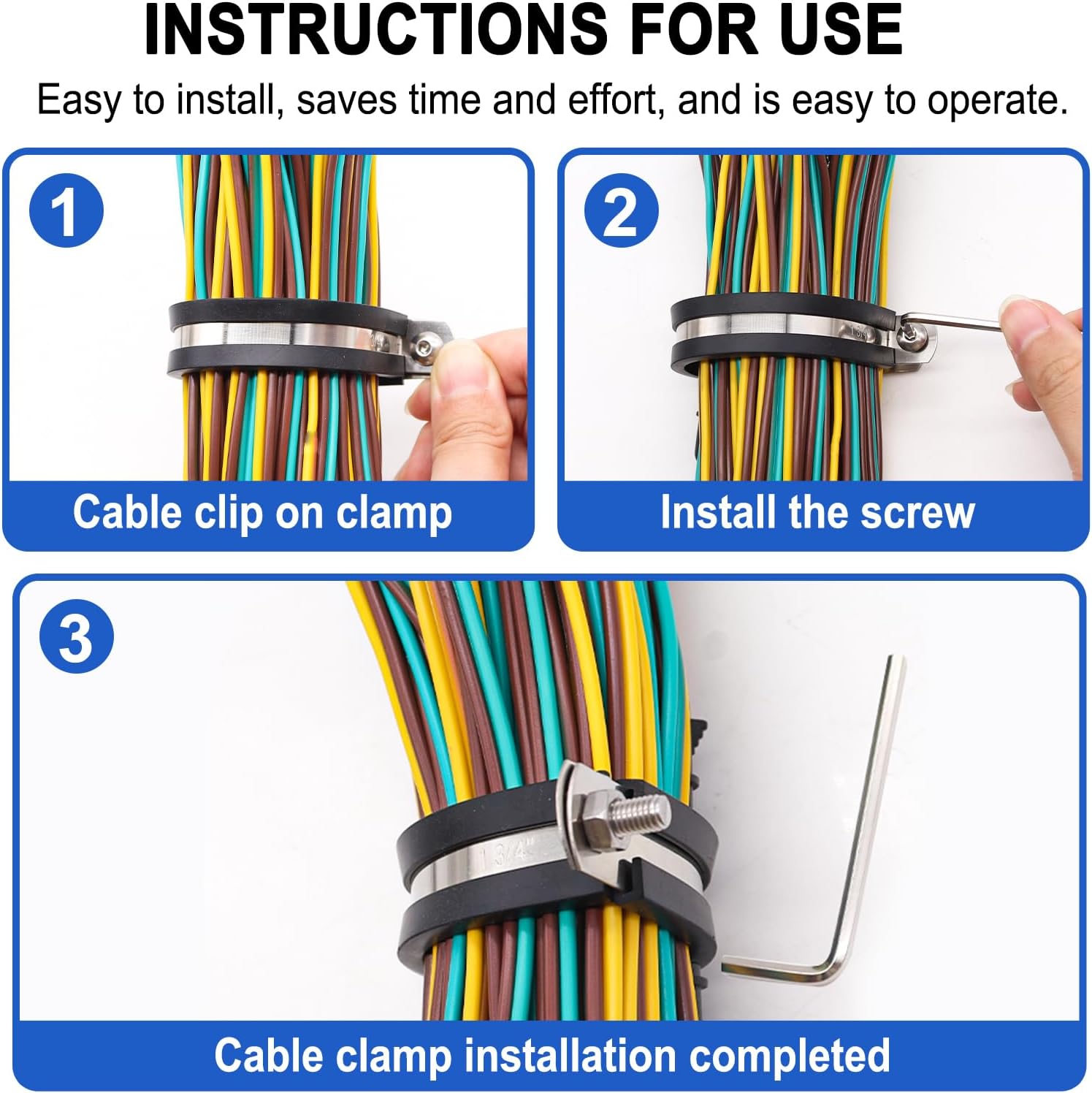 Taiss 320PCS Cable Clamps Assortment Kit 304 Stainless Steel Rubber Cushion Pipe Clamps 12 Sizes 3/16" 1/4" 5/16" 3/8" 1/2" 5/8" 3/4" 1" 1-1/4" 1-1/2" 1-3/4" 2" Wire Clamp(With two kinds of screws)