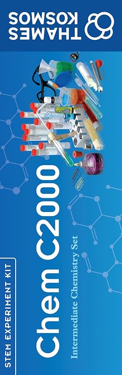 Thames & Kosmos Chem C2000 (V 2.0) Intermediate Chemistry Set | 250 Experiments, 128-Page Full-Color Lab Manual, Real Lab Equipment & Alcohol Burner | Parents' Choice Silver Award | Ages 11+