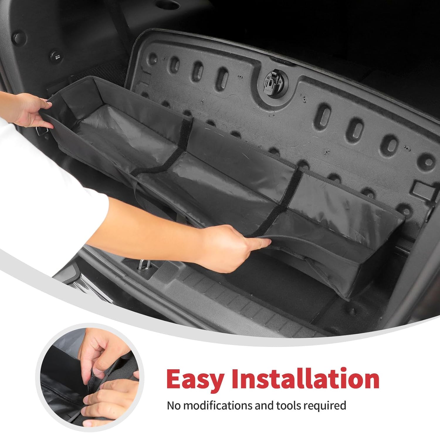 Linskip Folding Trunk Organizer Fit for 2011-2020 Dodge Journey, Oxford Fabric Storage, with 2 Removable Dividers