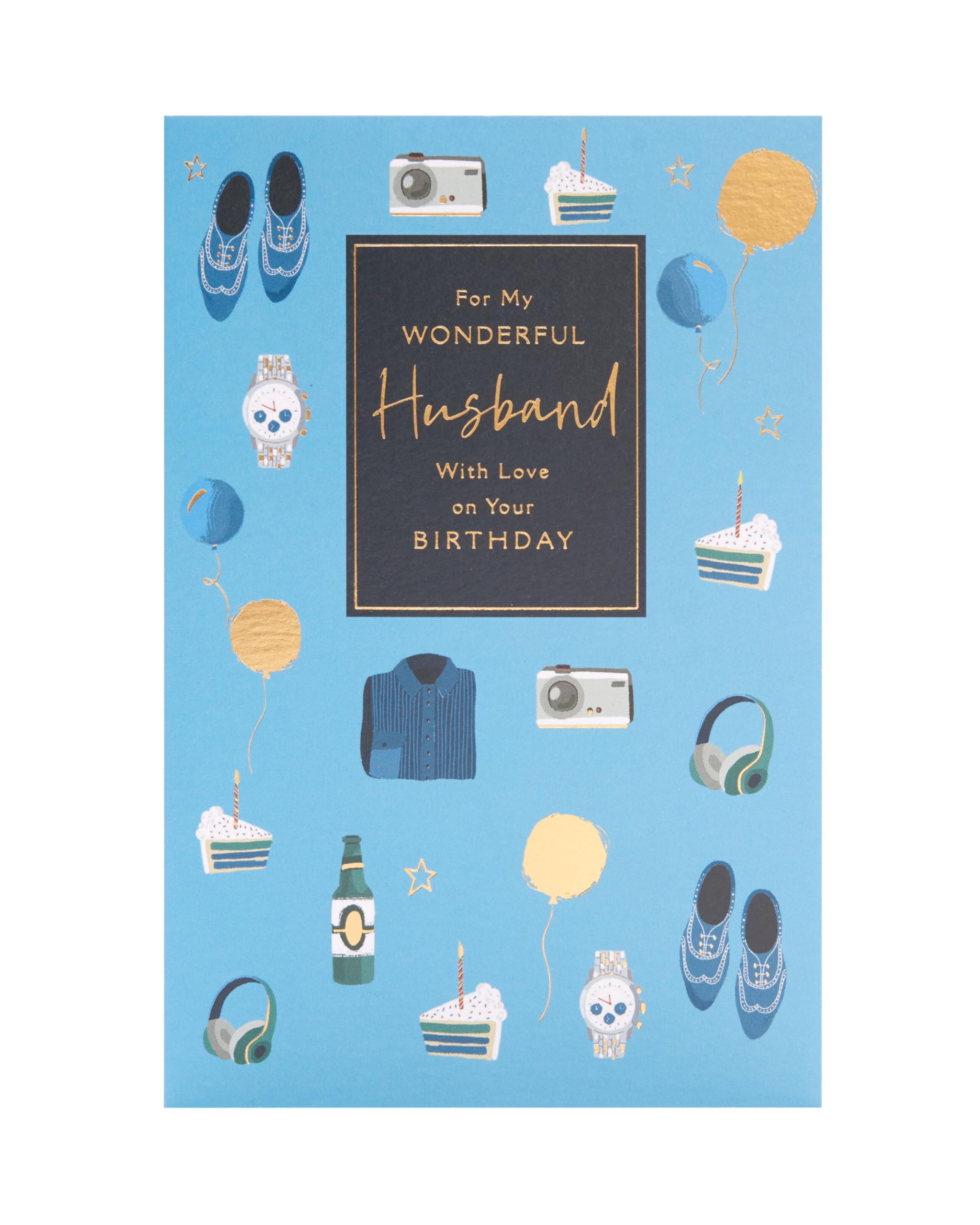 UK Greetings Birthday Card for Husband - Wonderful Design - Thinking of You Range